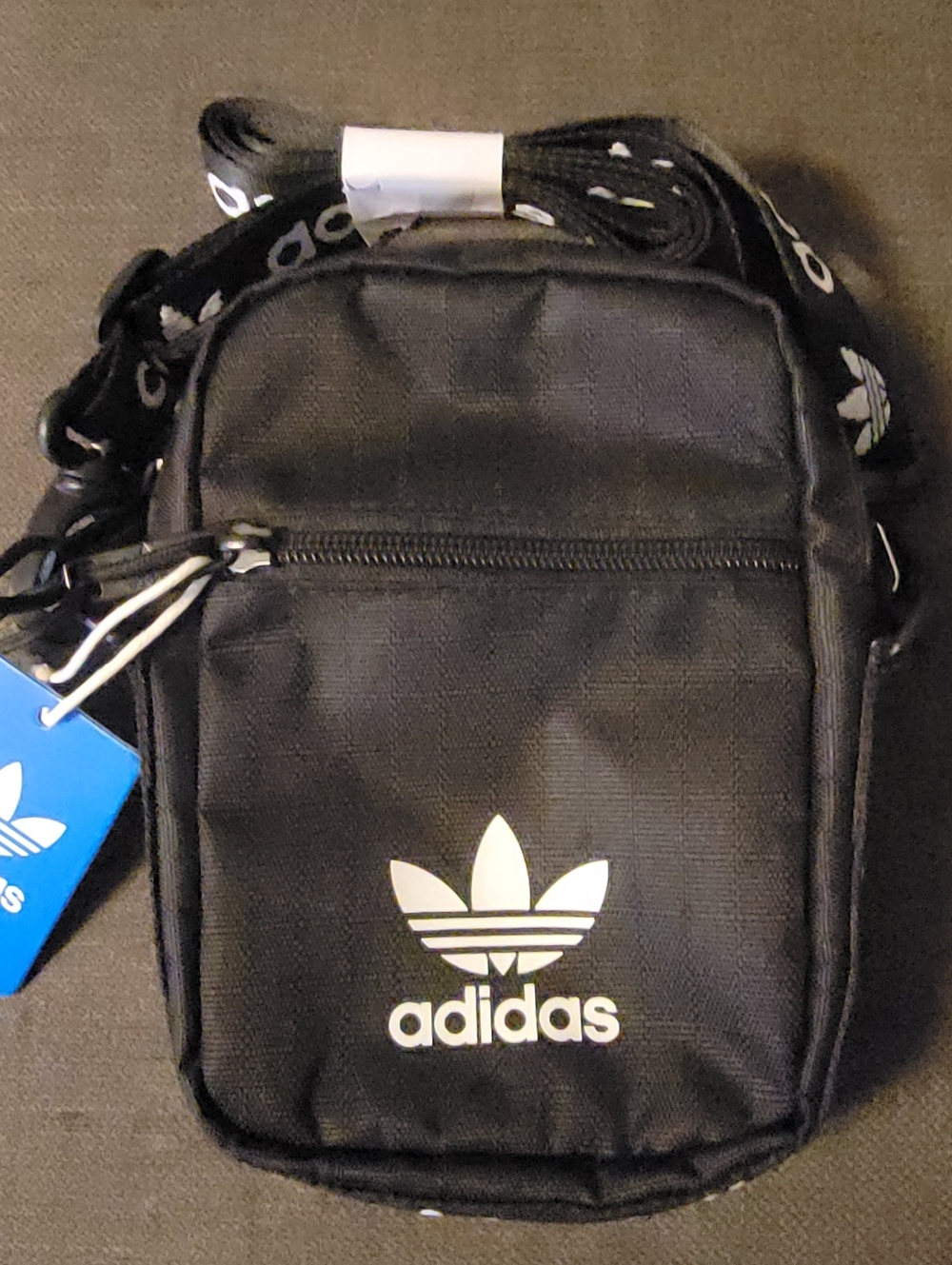 New black Adidas unisex bag crossbody white logo